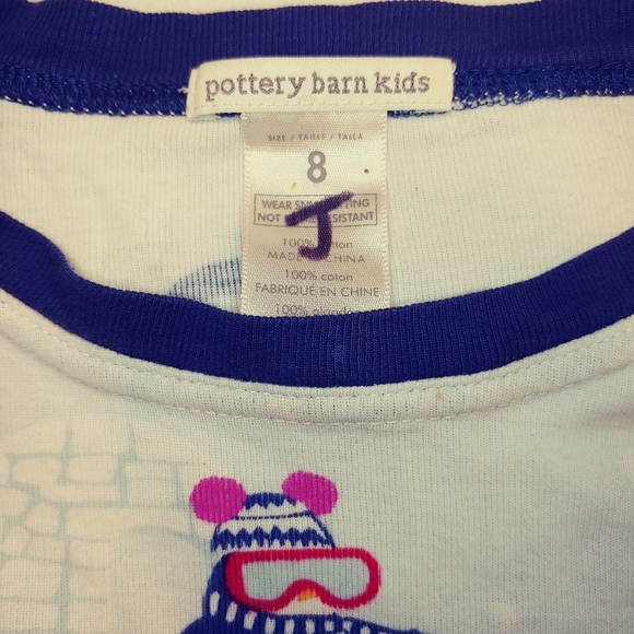 Pottery Barn Kids Boys Winter Penguin Pajamas Sz 8 - Picture 7 of 8